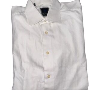 David Donahue Men’s White Button Up Dress Shirt